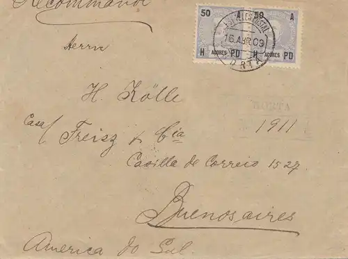 Acores: 1909: Horta registered to Buenos Aires