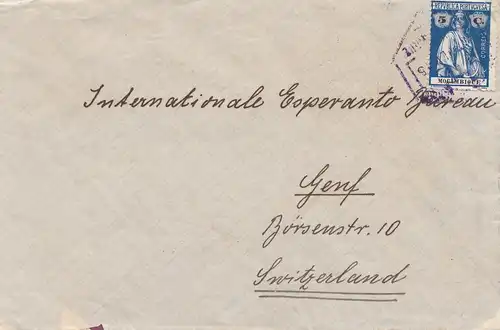 Mocambique 1915 letter to Genève/Switzerland, interessting cancel