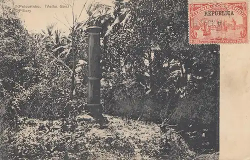 West India: post card Goa - Pillory - to St. Etienne/Loire/France