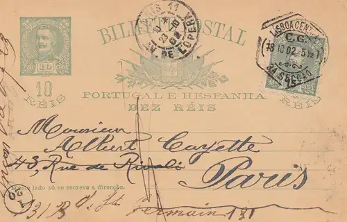 Portugal: 1902: post card to Paris L' Opera