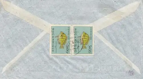 Mocambique 1955: Quelimane via air mail to Nürnberg, Fisch/fish