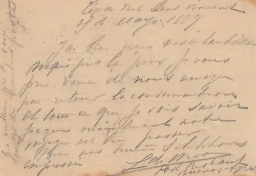 Cabo Verde: 1889: post card to Berlin