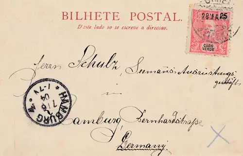 Cap-Vert: 1904: St. Vincent to Camburg