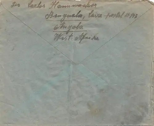 Angola: letter Benguela to Braunschweig