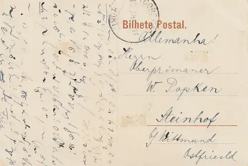 Acores post card Flamengos Fayal to Steinhof