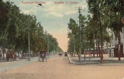 Mocambique 1912 post card Lourenco Marques Avenida D. Carlos to Berne/Switzerland