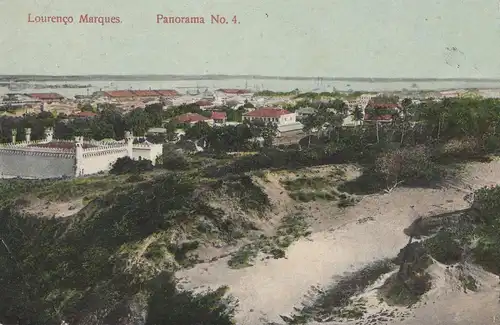 Mocambique 1913 post card Lourenco Marques Panorama No. 4 to Hohensalla