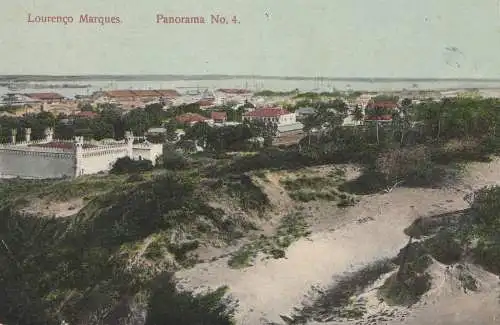 Mocambique 1913 post card Lourenco Marques Panorama No. 4 to Hohensalza