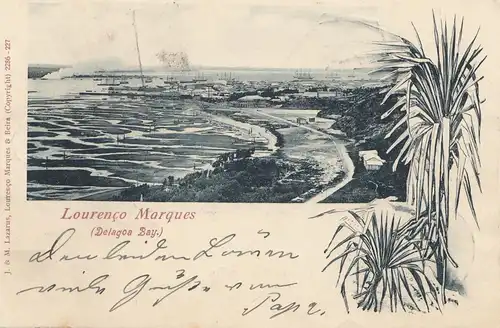 Mozambique 1905: Post card Lourenco Marques, Tax to Hambourg