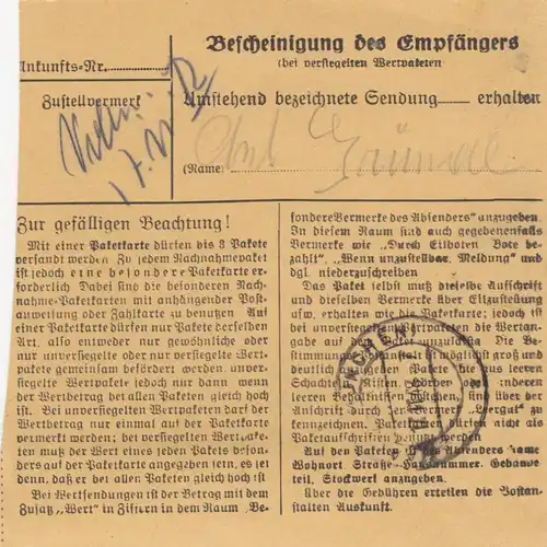 Carte de paquet BiZone 1948: Traunstein par cheveux, établissement de soins