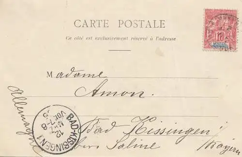 Senegal: 1905: post card Une vue de Rufisque to Bad Kissingen
