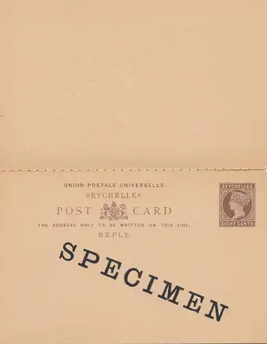 Seychelles, unused post card Specimen