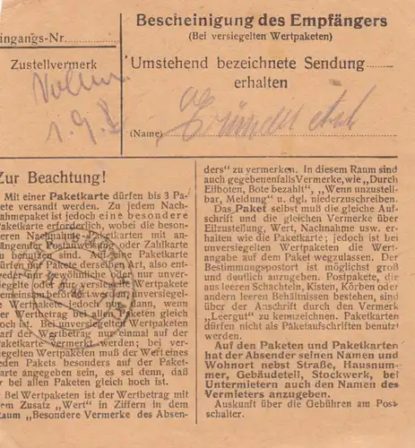 BiZone Paketkarte 1948: Langenneufnach nach Haar, Frauenklinik