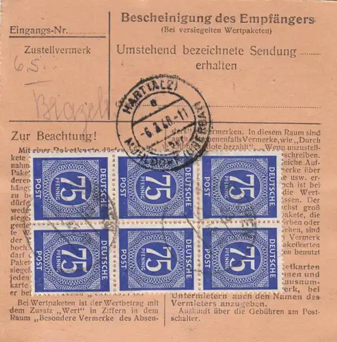 Paketkarte 1948: München, Lederindustrie nach Hart / Alz