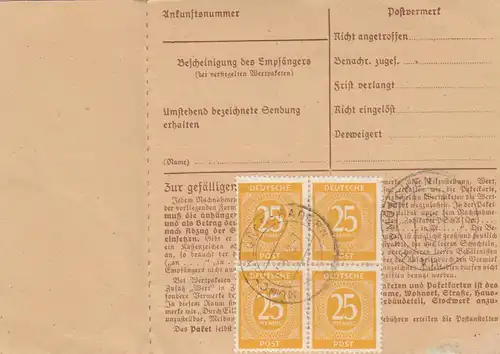 Carte de paquet 1948: Petit élevage Munich après Gut Ottendihl, Acceptation