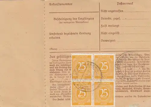 Paketkarte 1948: Kleintierzucht München nach Gut Ottendichl, Nachnahme