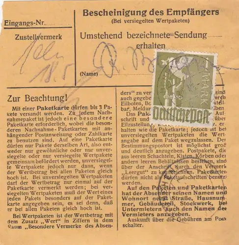 Carte de paquet 1948: Hohenpolding sur Moosburg après les cheveux, urgent
