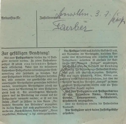 Paketkarte 1948: München, Kunstgewerbeverein / Haar, bes. Formular, Selbstbucher