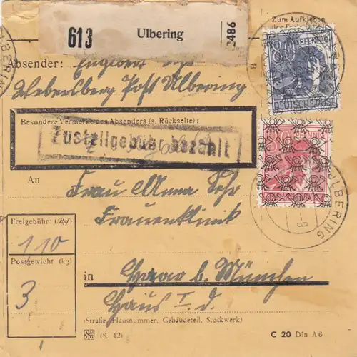 BiZone Paketkarte 1948: Ulbering nach Haar, Frauenklinik