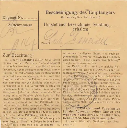 Carte de paquet BiZone 1948: Ulbering selon les cheveux, clinique féminine