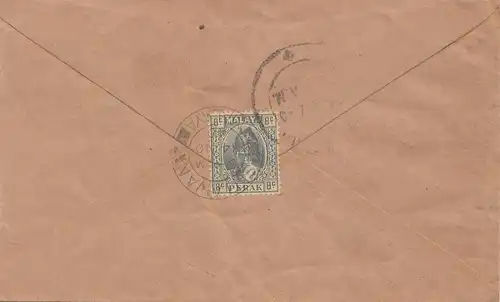 Malaysia: 1940: letter to Karaikudi/Ramnad Distr. India