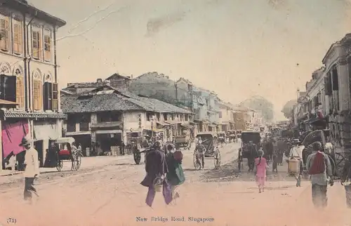 Singapore: post card New Bridge Road, unused