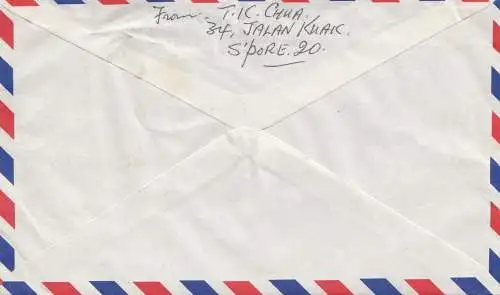 Singapore: 1971: air mail Airport-A to Ilmenau