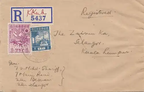 Malaisie: 1926: Registered Japonese Occupation to Kkuala Lumpur