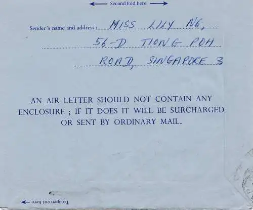 Singapore: 1972: air mail to Darmstadt
