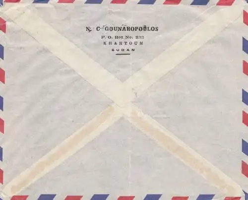 Soudan 1952: air mail Khartoum to Iserlohn