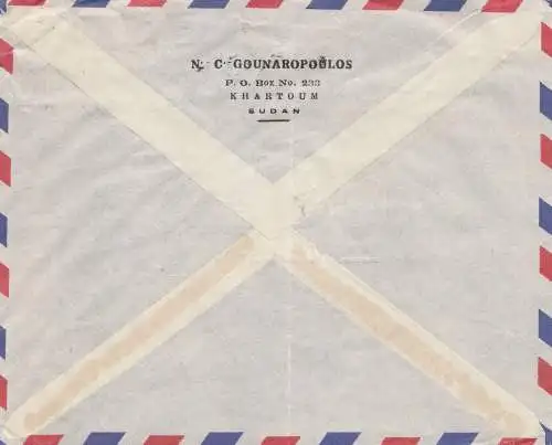 Sudan 1952: air mail Khartoum to Iserlohn
