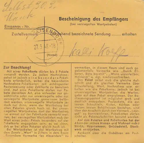Carte de forfait 1948: Berlin, coiffeur, après Teisendorf