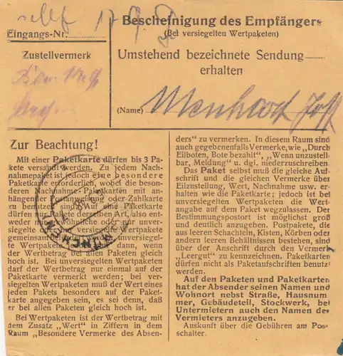 BiZone Carte de paquet 1948: Nouvelles références par cheveux, carte de valeur 50 FF