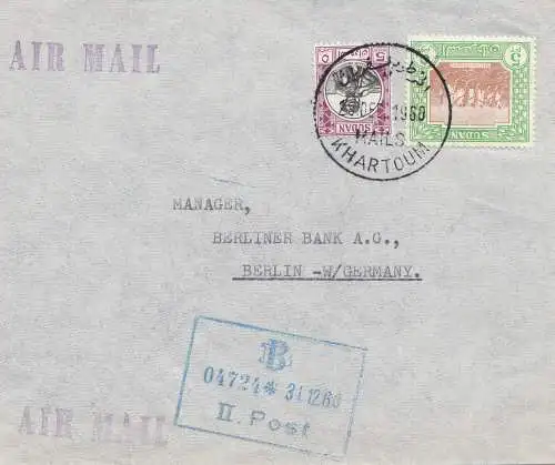 Soudan: 1960: air mail Khartoum to Berlin