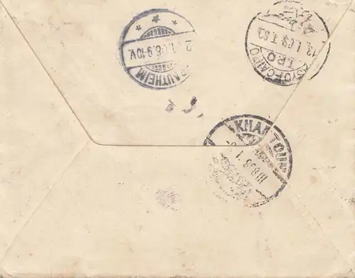 Soudan: 1906: mail Khartoum via Cairo to Krautheim/Baden