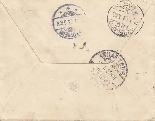 Sudan: 1906: mail Khartoum via Cairo to Krautheim/Baden