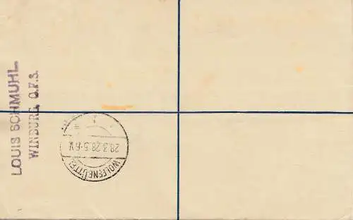 South Africa 1928: registered Winburg to Wolfenbüttel