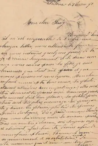 South Africa post card 1899 Pretoria to Loele/Switzerland