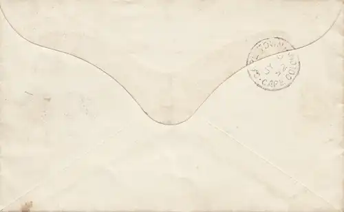 Afrique du Sud 1892 King Williams Town to Capetown