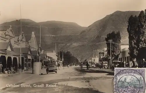 South Africa 1931: post card Caledon Street, Graaff Reinet to Offenbach