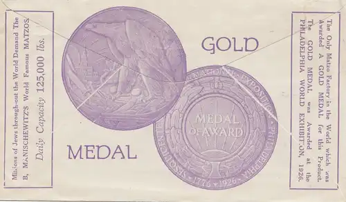 Afrique du Sud 1929: Cape Town to Chemnitz, Gold medal on the back