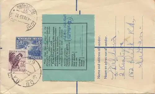 South Africa 1955: registered letter Durban to Wöschnau/Switzerland, customs