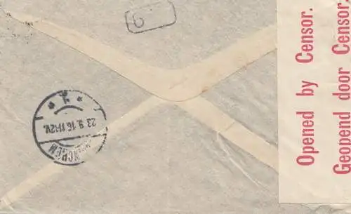 South Africa 1916 Bethal to Gorinchem/Holland, censor