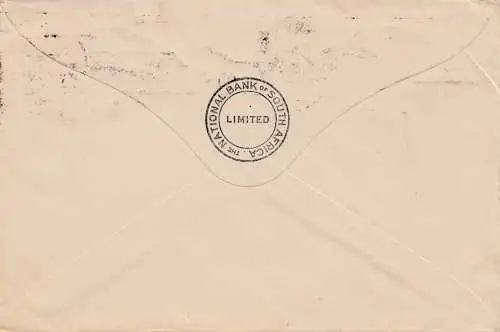 Afrique du Sud: 1919 Johannesburg to Philadelphie/USA