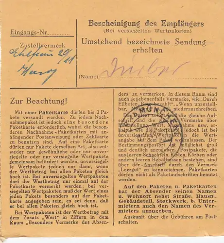 Carte de paquet BiZone 1948: Sontheim Memmingen par cheveux, supplément