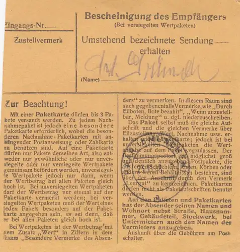 Carte de paquet BiZone 1948: Eating Engelsberg après Haar, asile médical