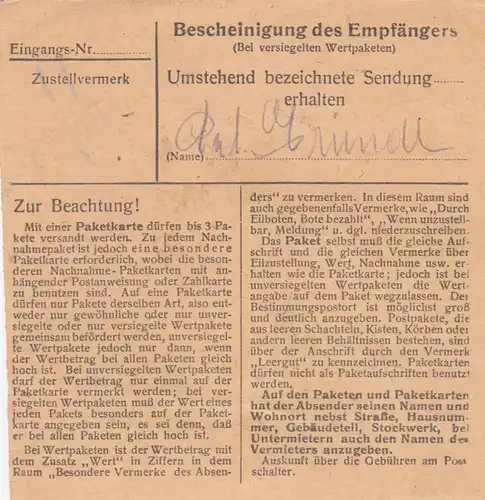 Carte de paquet BiZone 1948: Bad Reichenhall selon les cheveux, établissement de soins HS 10