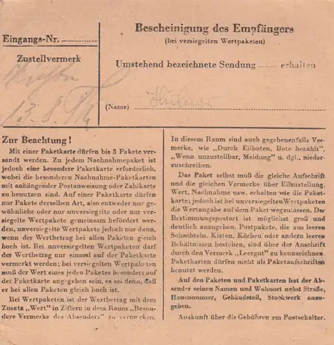 BiZone Paketkarte: Triftern nach Ottobrunn, Handelvertretungen