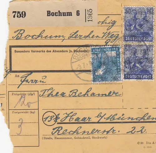 Carte de paquet BiZone: Bochum après cheveux