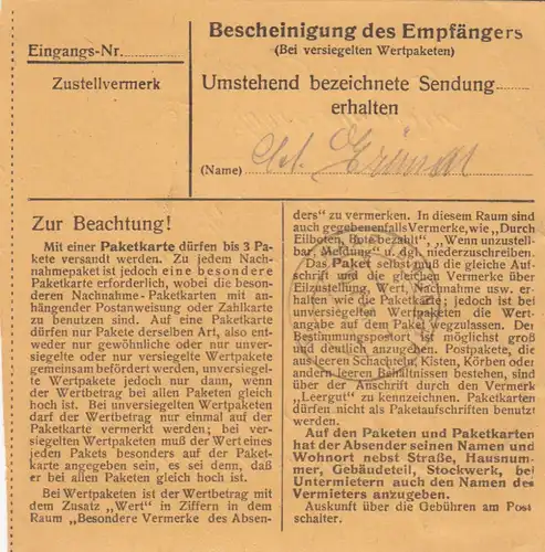 Carte de paquet BiZone 1948: Hammerau après les cheveux de la clinique féminine